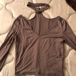 Long sleeve choker crop top